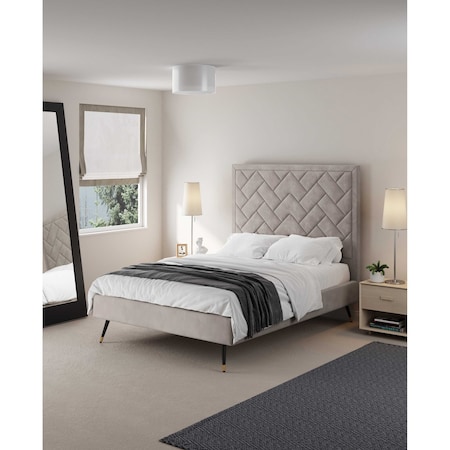 Manhattan Comfort Crosby Full- Size Bed in Greige BD009-FL-GE